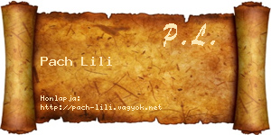 Pach Lili névjegykártya